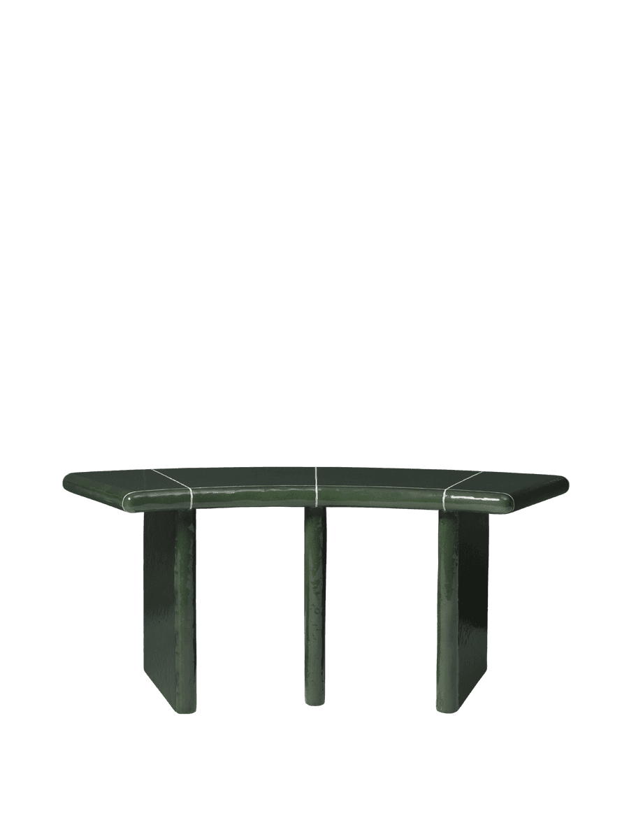 Ferm Living Deya Curved Bench - 110 - Dark Green ferm LIVING — фото 1