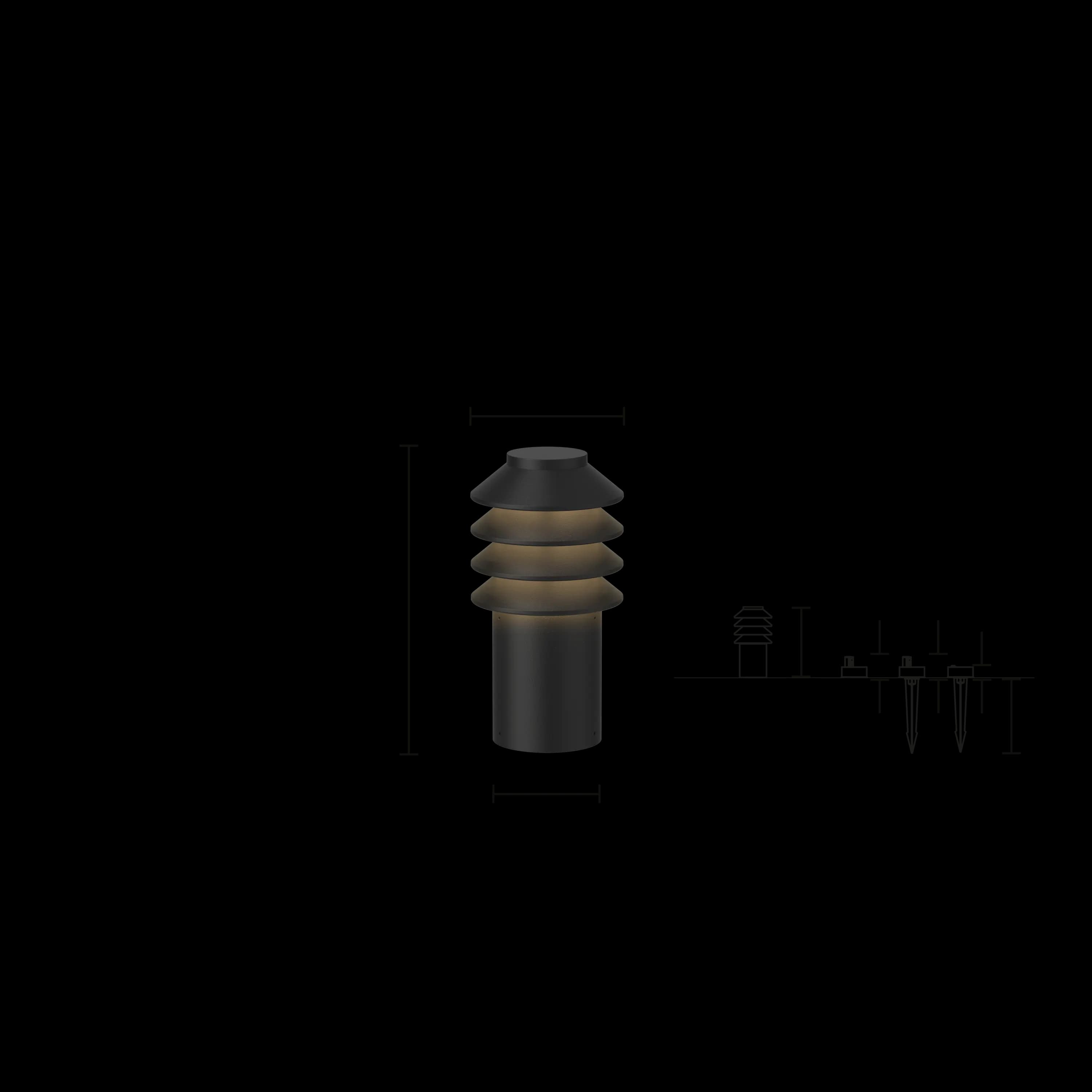 Louis Poulsen Bysted Garden Bollard Black texture SHORT — фото 3