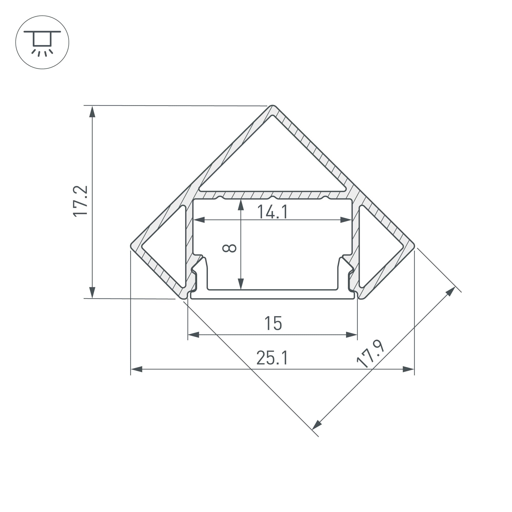 Профиль SL-KANT-H18-2000 BLACK (Arlight, Алюминий) 049430 — фото 3