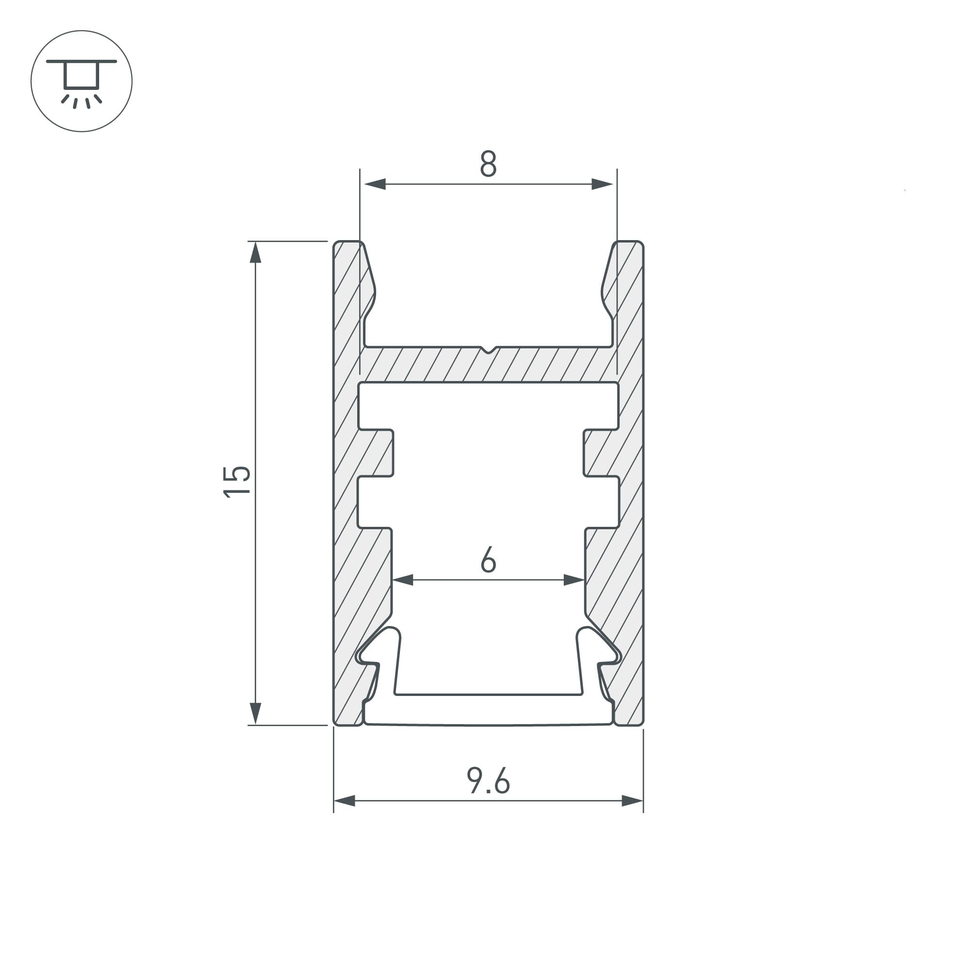 Профиль с экраном ALU-SWISS-2000 ANOD+FROST (Arlight, Алюминий) 015388 Arlight — фото 4
