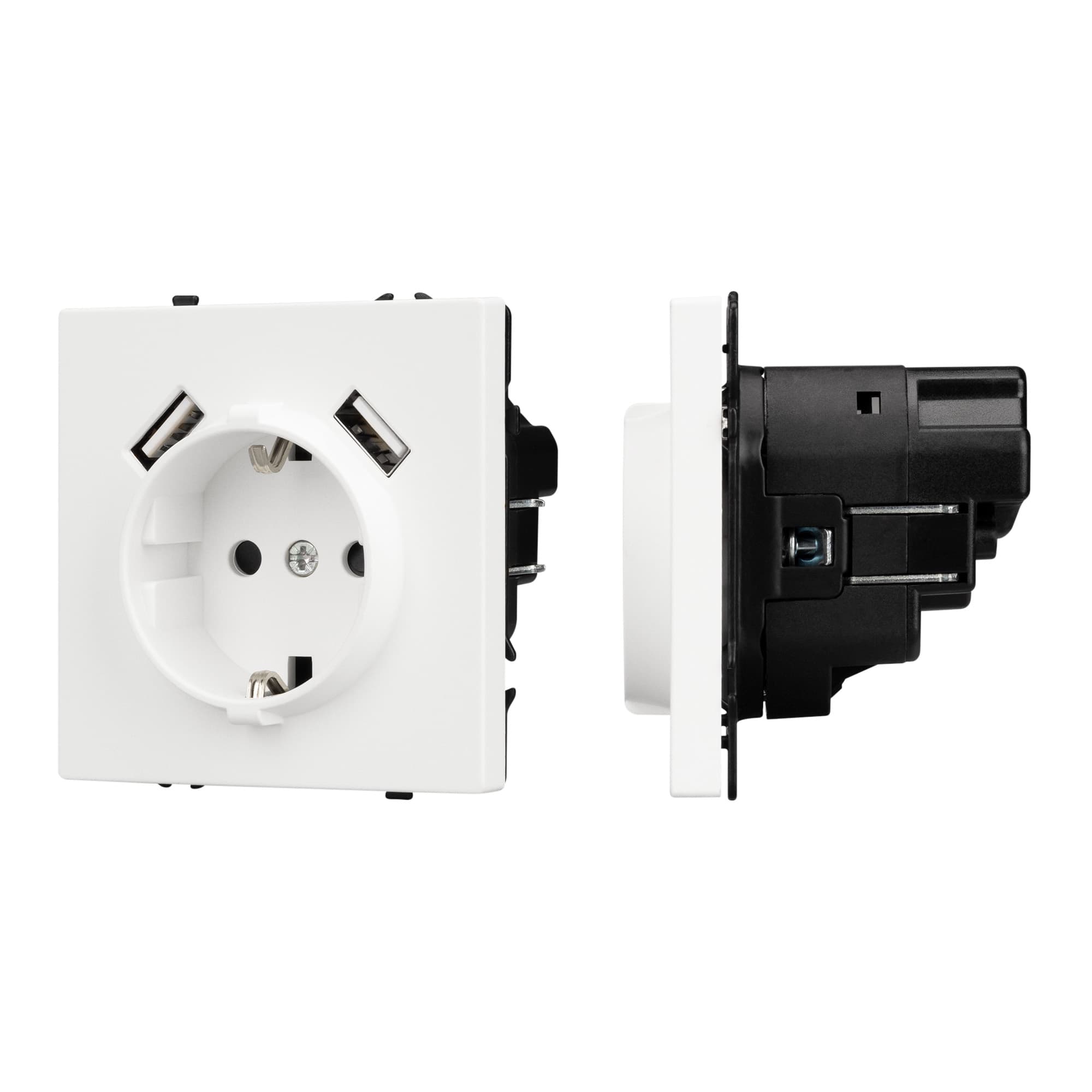 Механизм розетки с USB зарядкой SCT-NOBE-MUAA-SFPL-WH (230V, 16A) (Arlight, Белый кварц) 054288