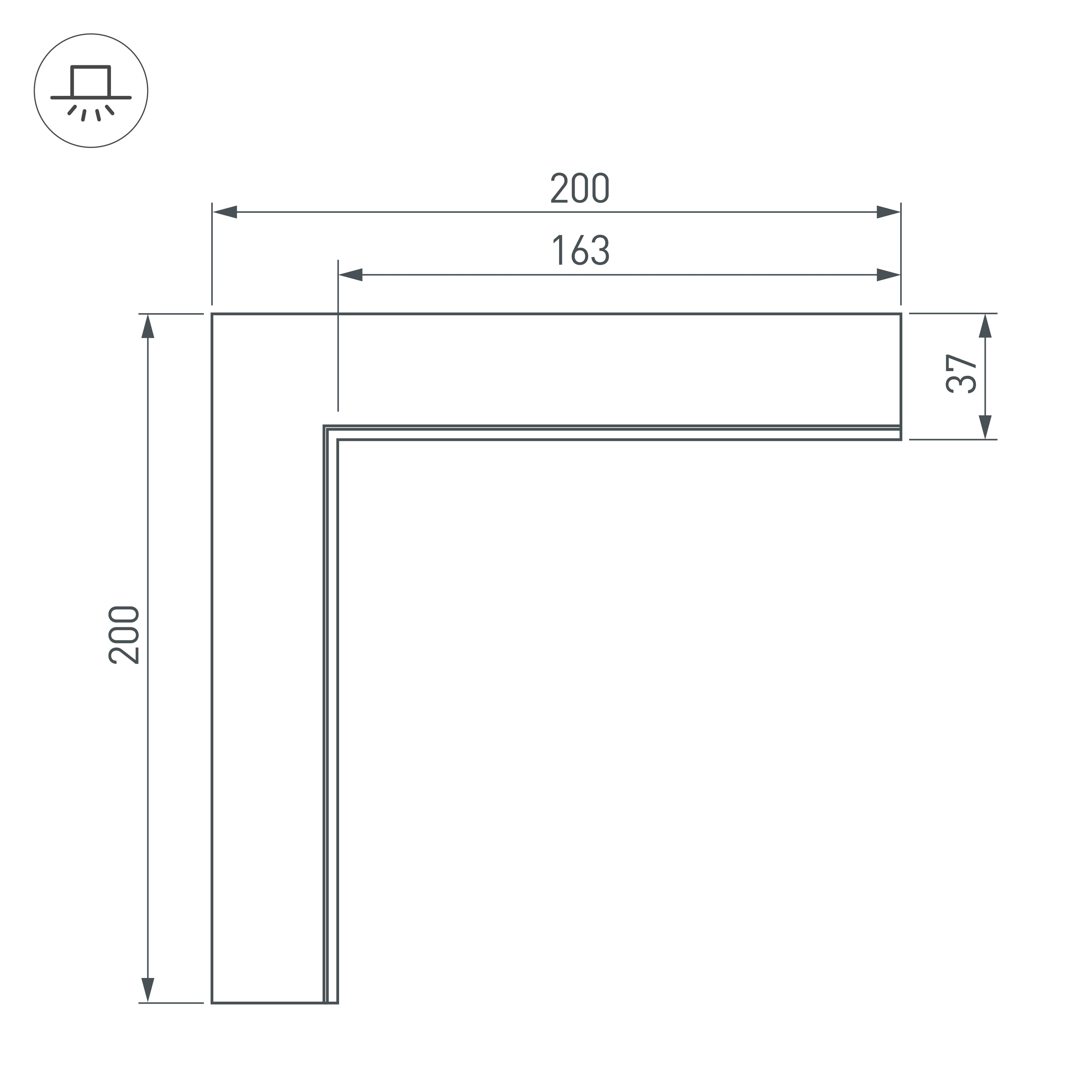 Угол SL-LINIA45-FANTOM внутренний (Arlight, Металл) 030103 — фото 3