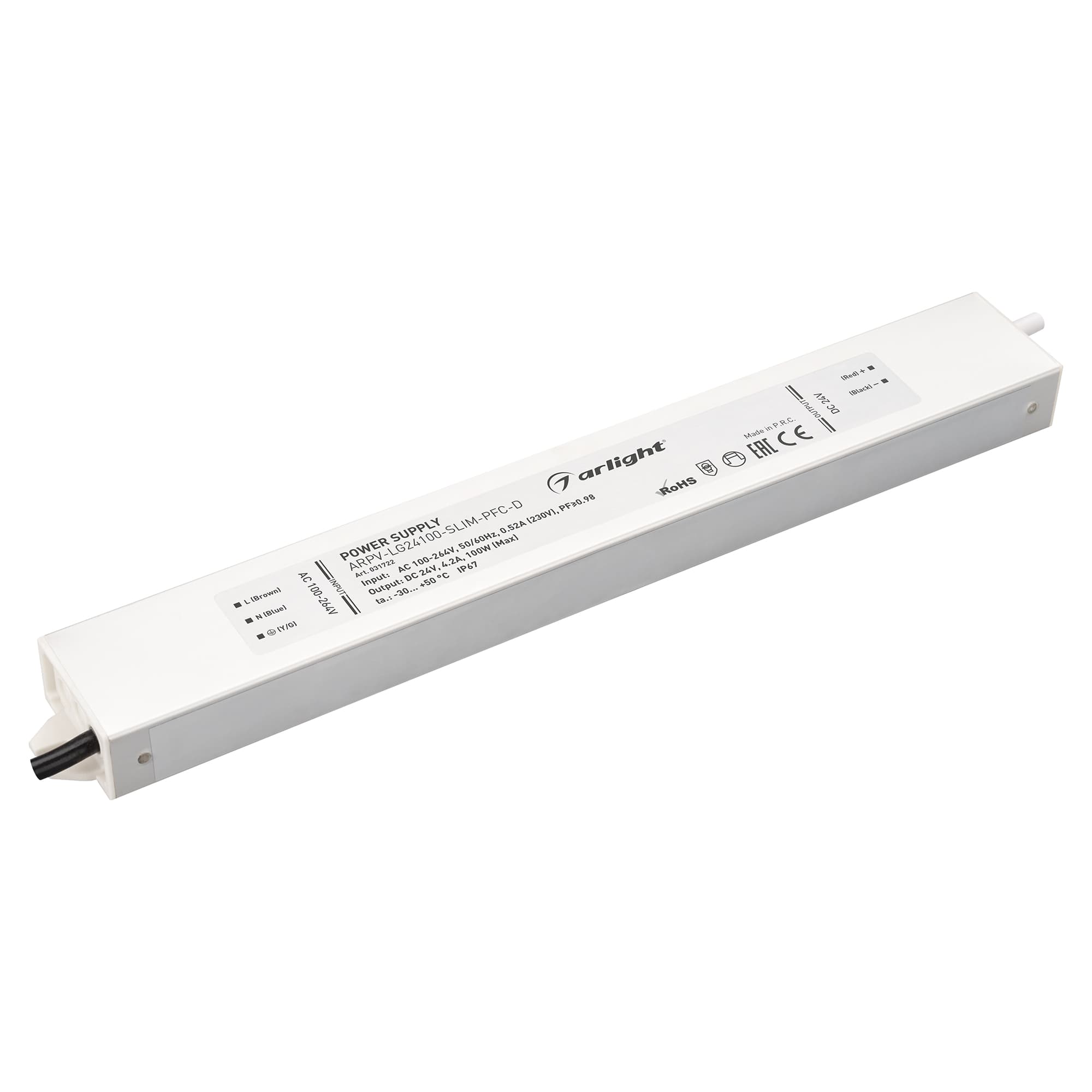 Блок питания ARPV-LG24100-SLIM-PFC-D (24V, 4.2A, 100W) (Arlight, IP67 Металл, 5 лет) 031722 Arlight — фото 1