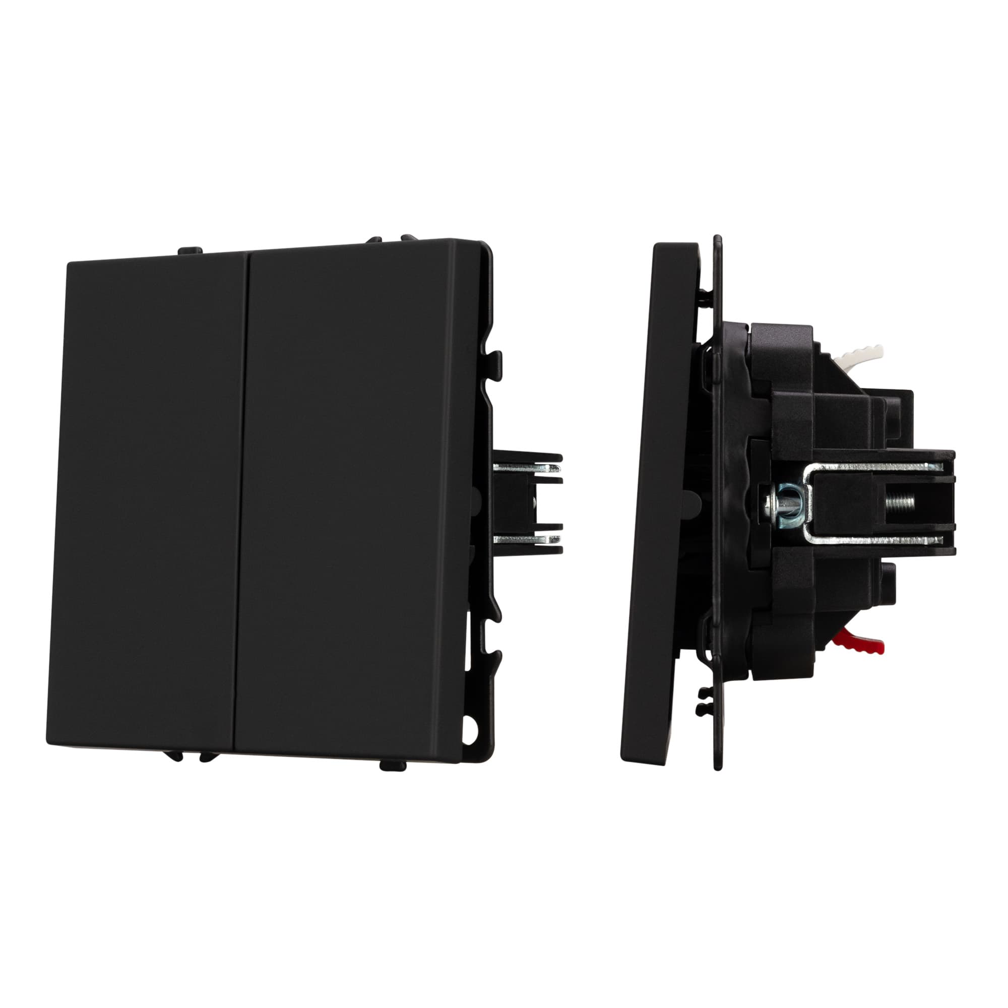 Механизм выключателя двухклавишный непроходной SWT-NOBE-MK02-SFPL-BK (230V, 10A) (Arlight, Черный оникс) 054252