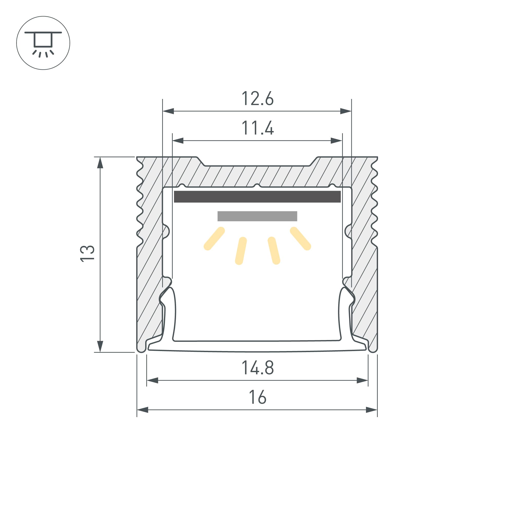 Профиль SL-SLIM-H13M-2000 BLACK (BY) (Arlight, Алюминий) 061375 — фото 3