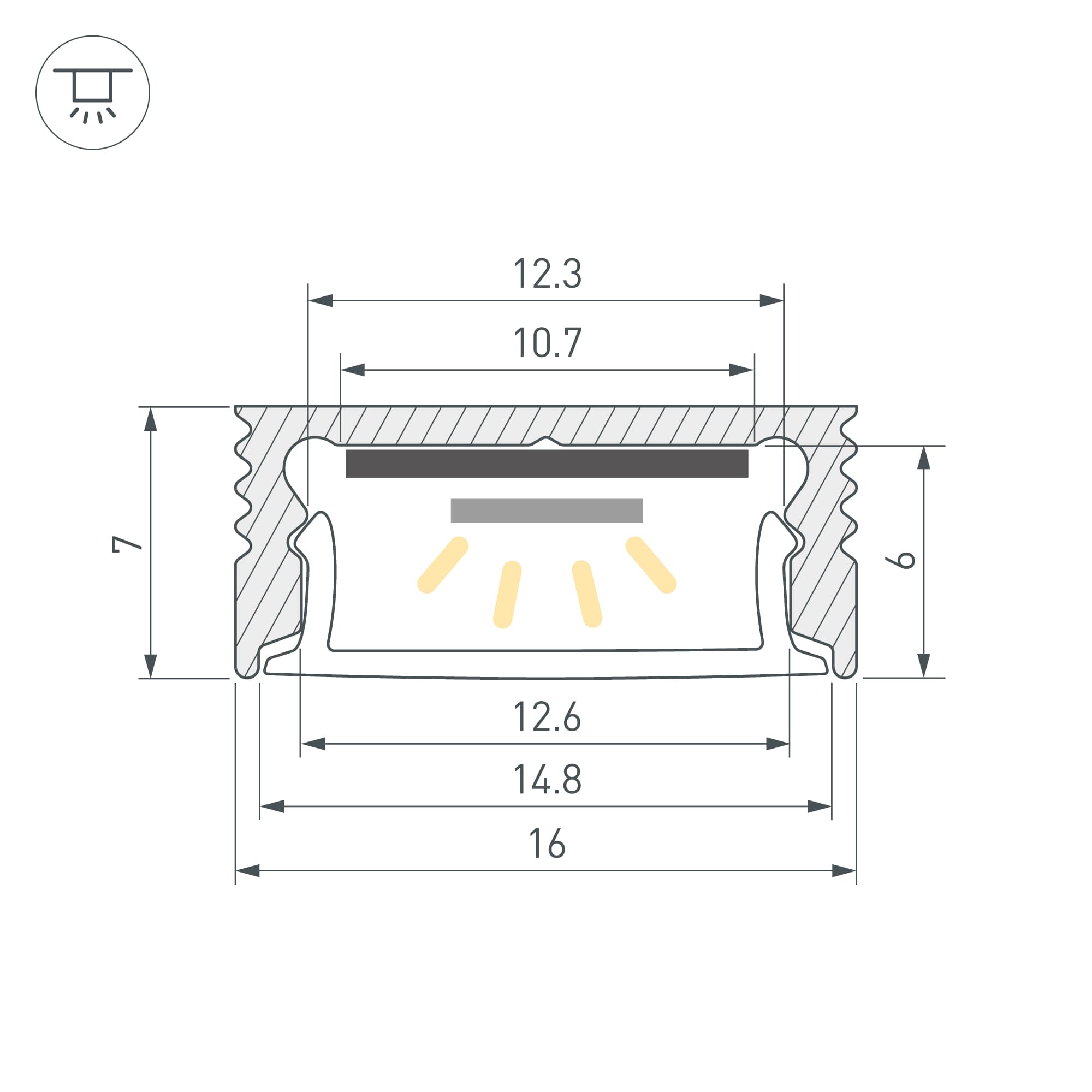 Профиль SL-SLIM-H7-3000 ANOD (BY) (Arlight, Алюминий) 061376 — фото 3