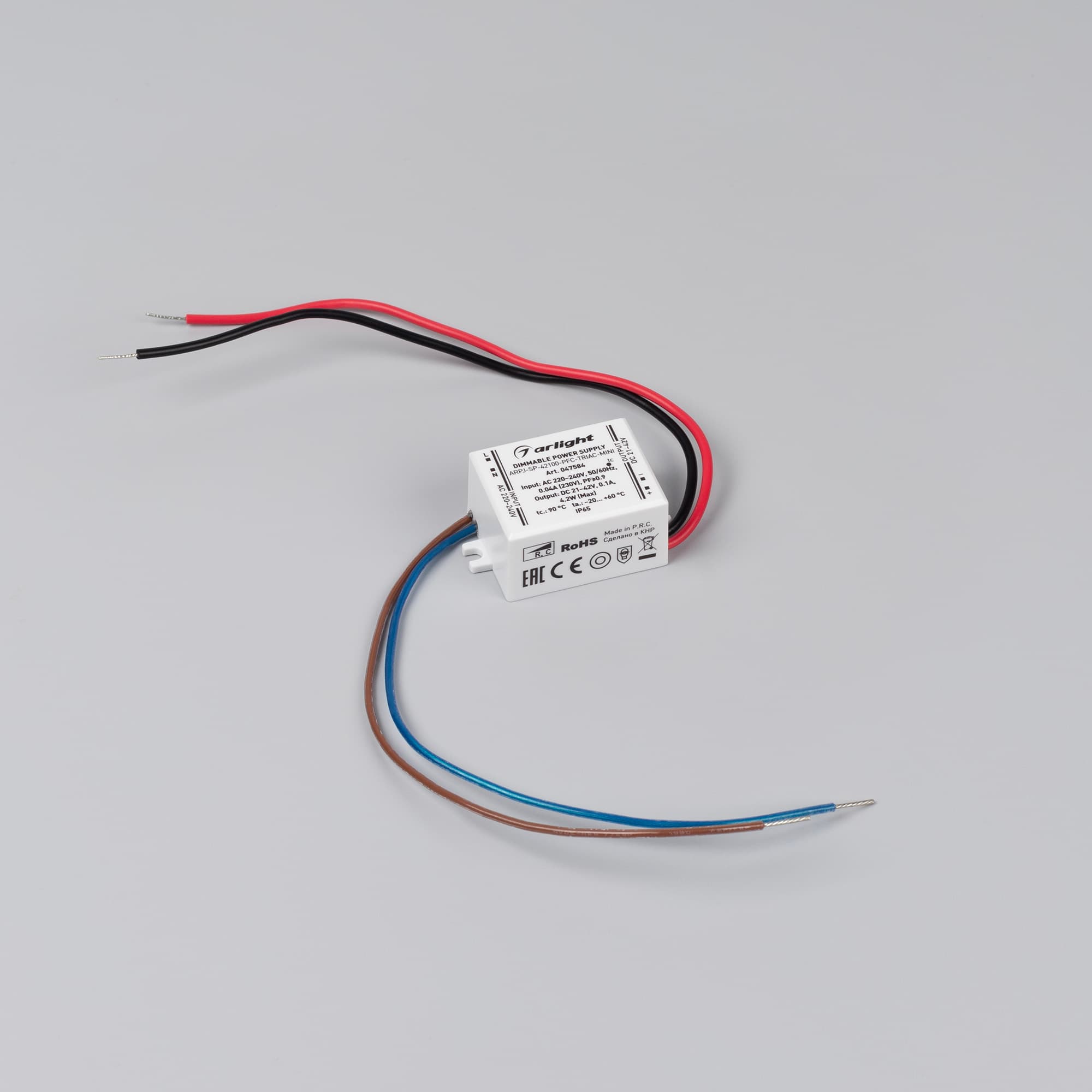 Блок питания ARPJ-SP-42100-PFC-TRIAC-MINI (4W, 21-42V, 100mA) (Arlight, IP65 Пластик, 5 лет) 047584 Arlight — фото 2