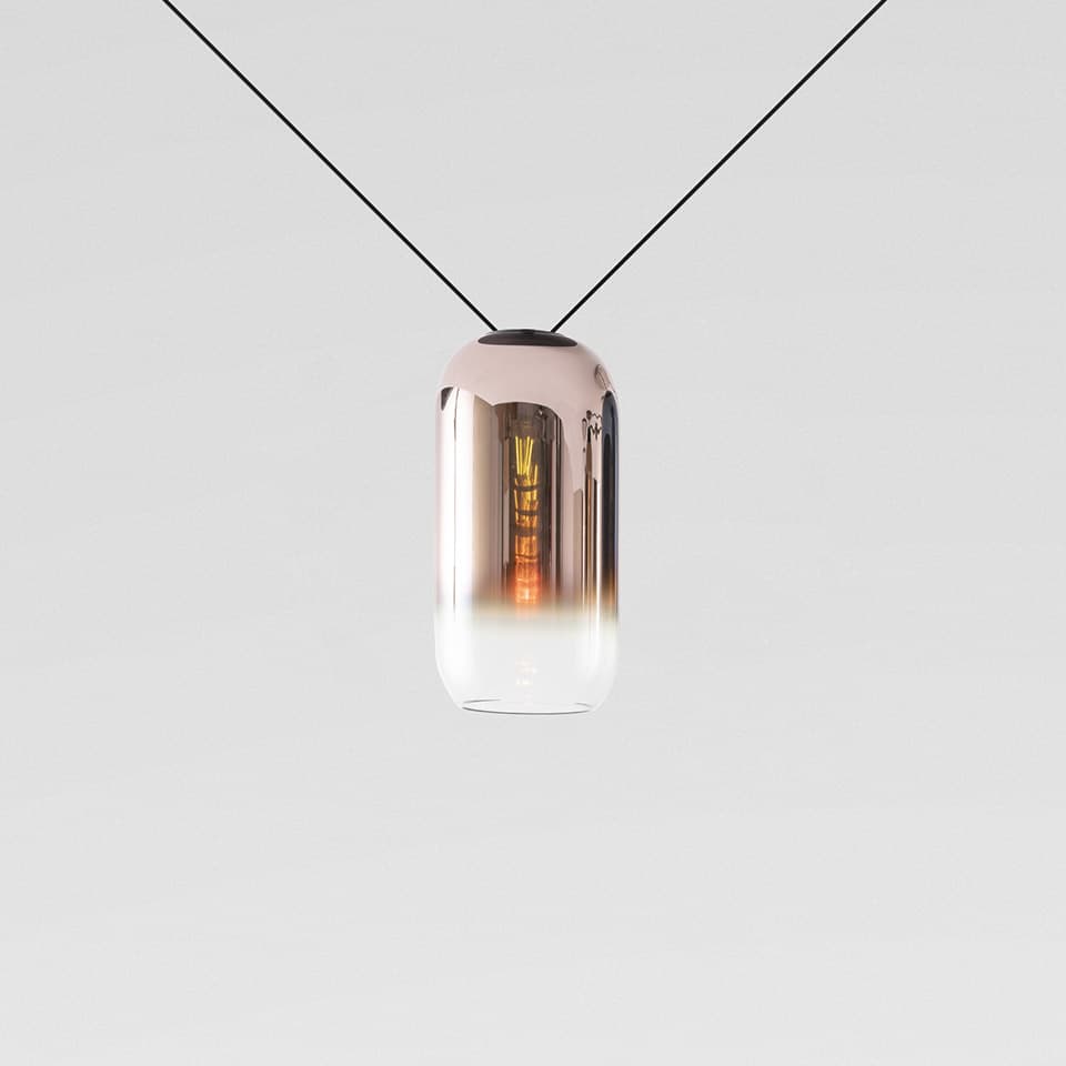 Подвесной светильник Artemide Funivia с вилкой, Gople рассеиватель, медь — фото 3