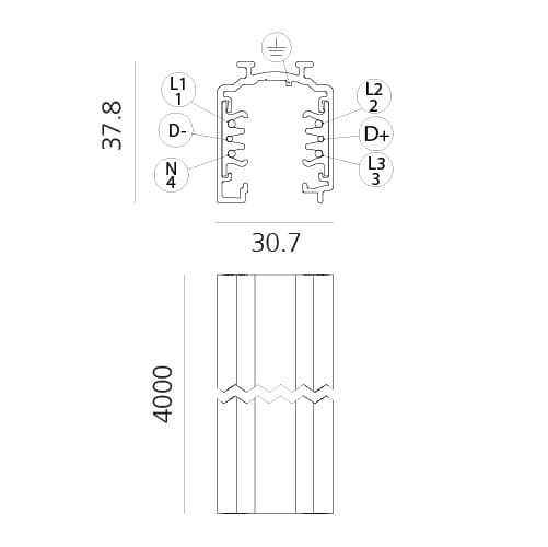 Трековый светильник Artemide трековый 230V External three-circuit трековый 4000 мм белый — фото 4