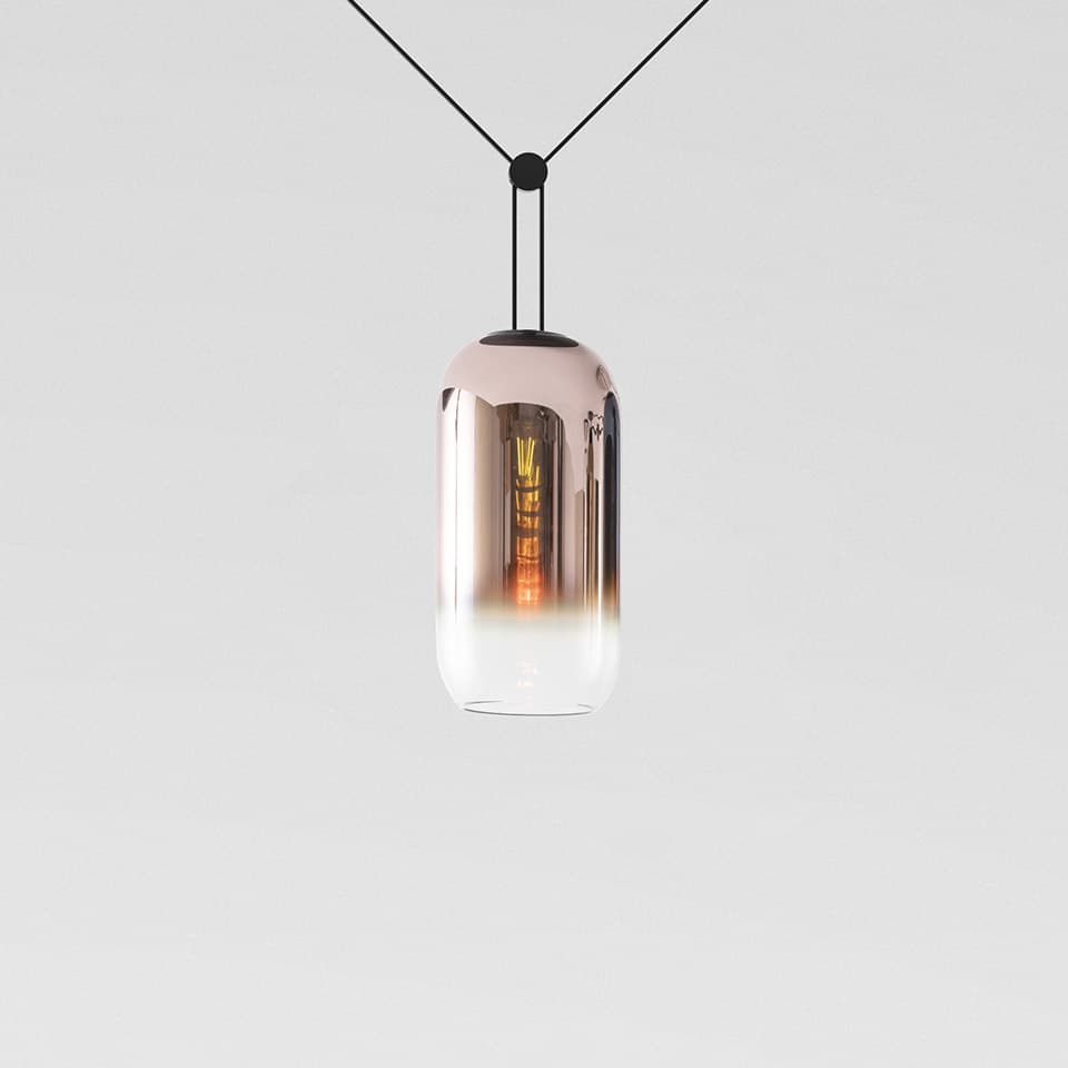 Подвесной светильник Artemide Funivia с вилкой, Gople рассеиватель, медь — фото 4