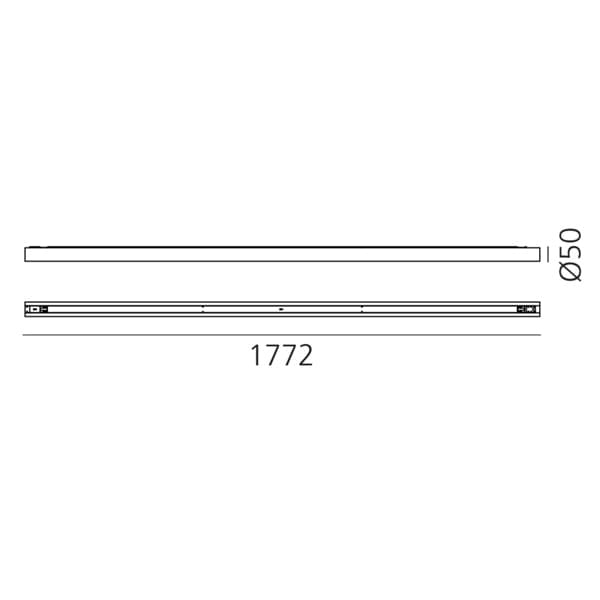 Бра Artemide Alphabet of light system, настенный/потолочный, линейный, 1800 мм, 3500K, концевой, с питанием, Белый (2163C10AHE) — фото 4