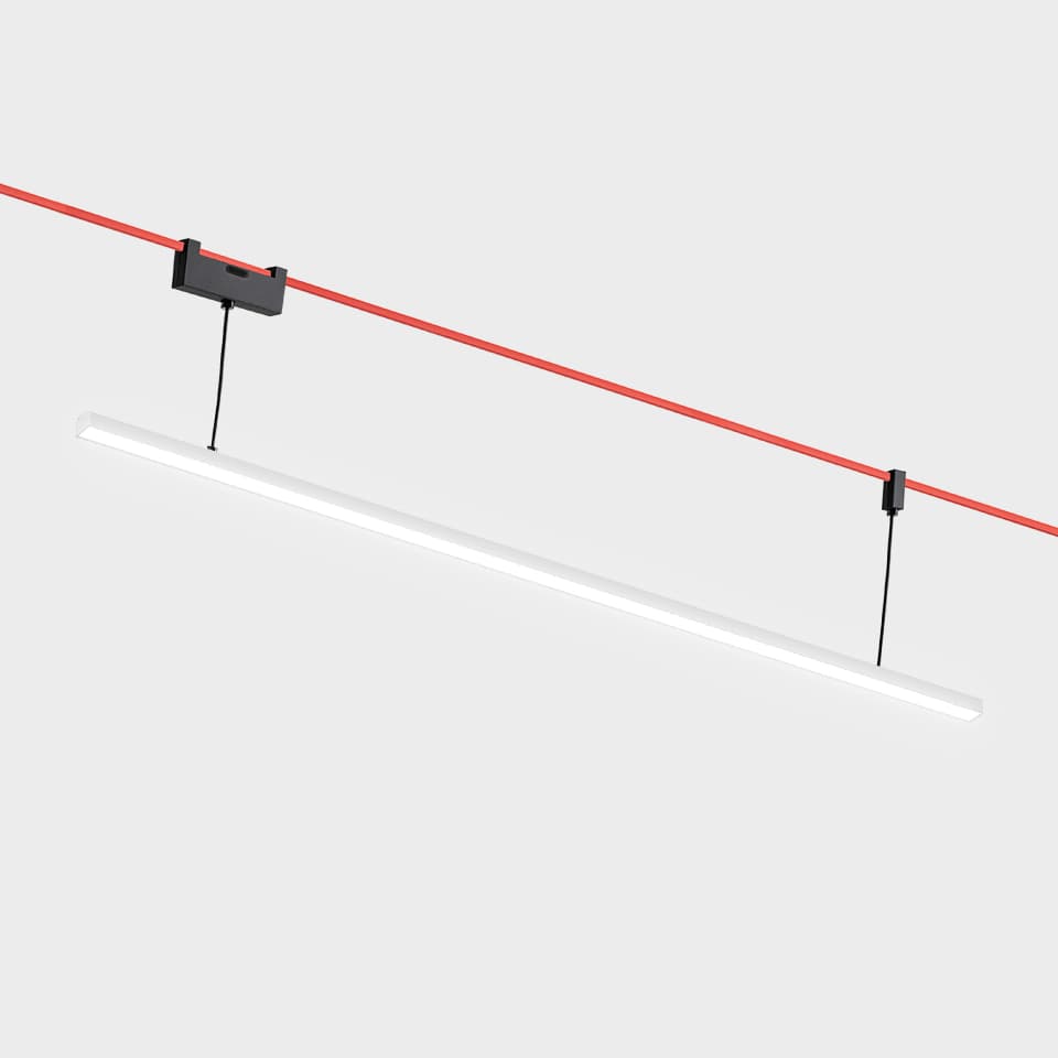 Подвесной светильник Artemide Diffused линейный подвес модуль, 1200 мм, 4000K, белый, с кнопкой на плате — фото 3