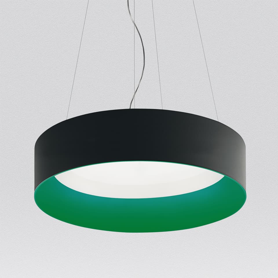 Подвесной светильник Artemide Tagora подвес 970, прямой свет, с диммированием, чёрный/зелёный, чёрный/зелёный (M248841) — фото 2