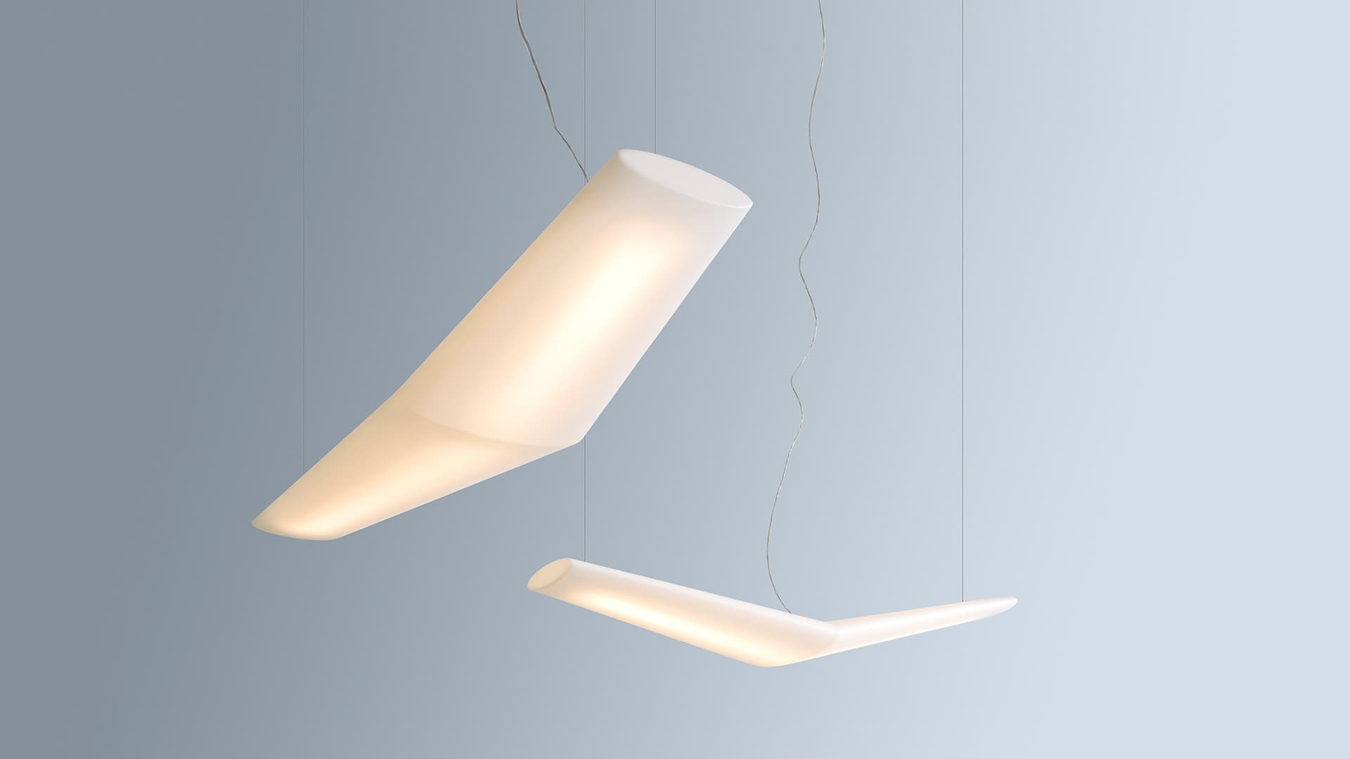 Подвесной светильник Artemide Mouette Symmetric, Cable length 5900 мм, без диммирования, белый опаловый — фото 1