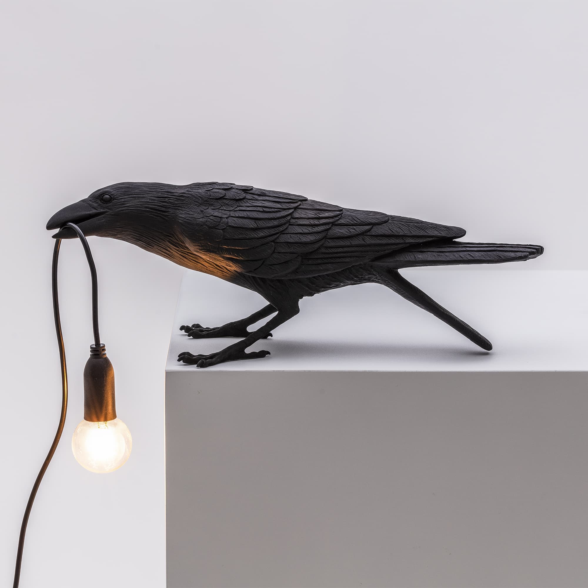 Настольный светильник Seletti Bird Lamp Black Playing — фото 7