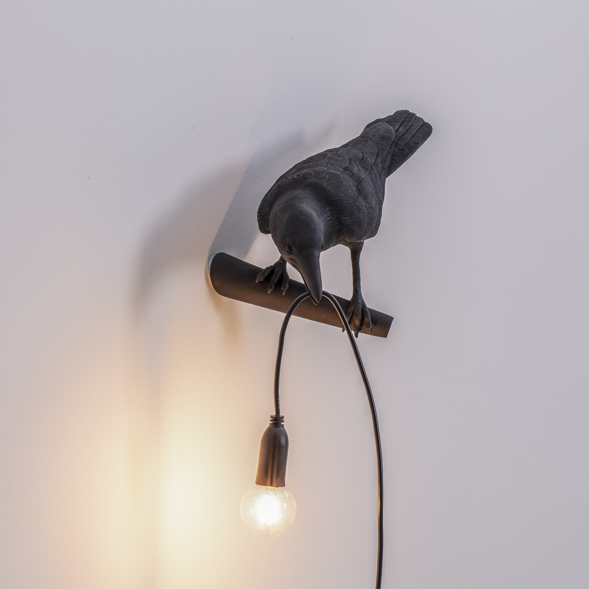Настенный светильник Seletti Bird Lamp Black Looking Left — фото 5