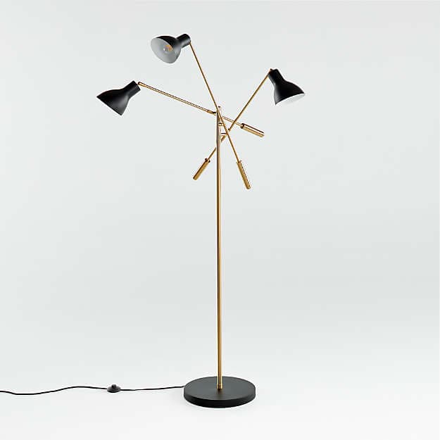 Торшер Crate and Barrel Kace Triple Head Floor Lamp — фото 3