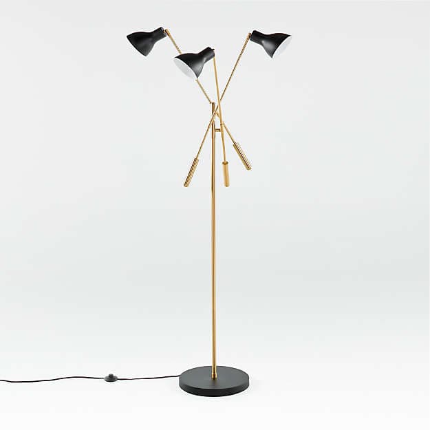 Торшер Crate and Barrel Kace Triple Head Floor Lamp — фото 2