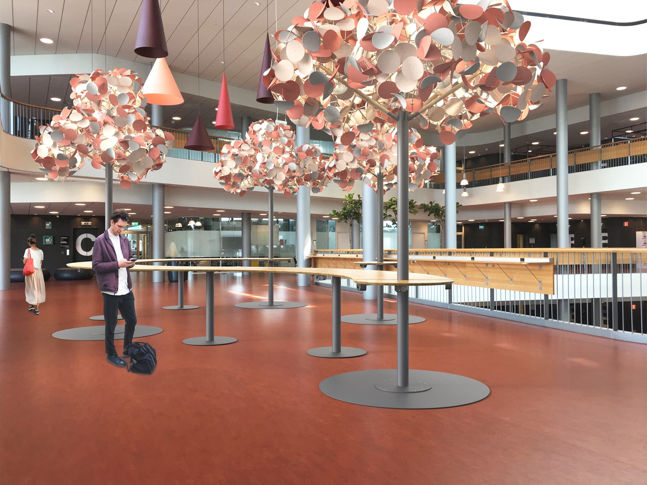 Напольный светильник Green Furniture Concept Leaf Lamp Metal Tree M w Table — фото 9