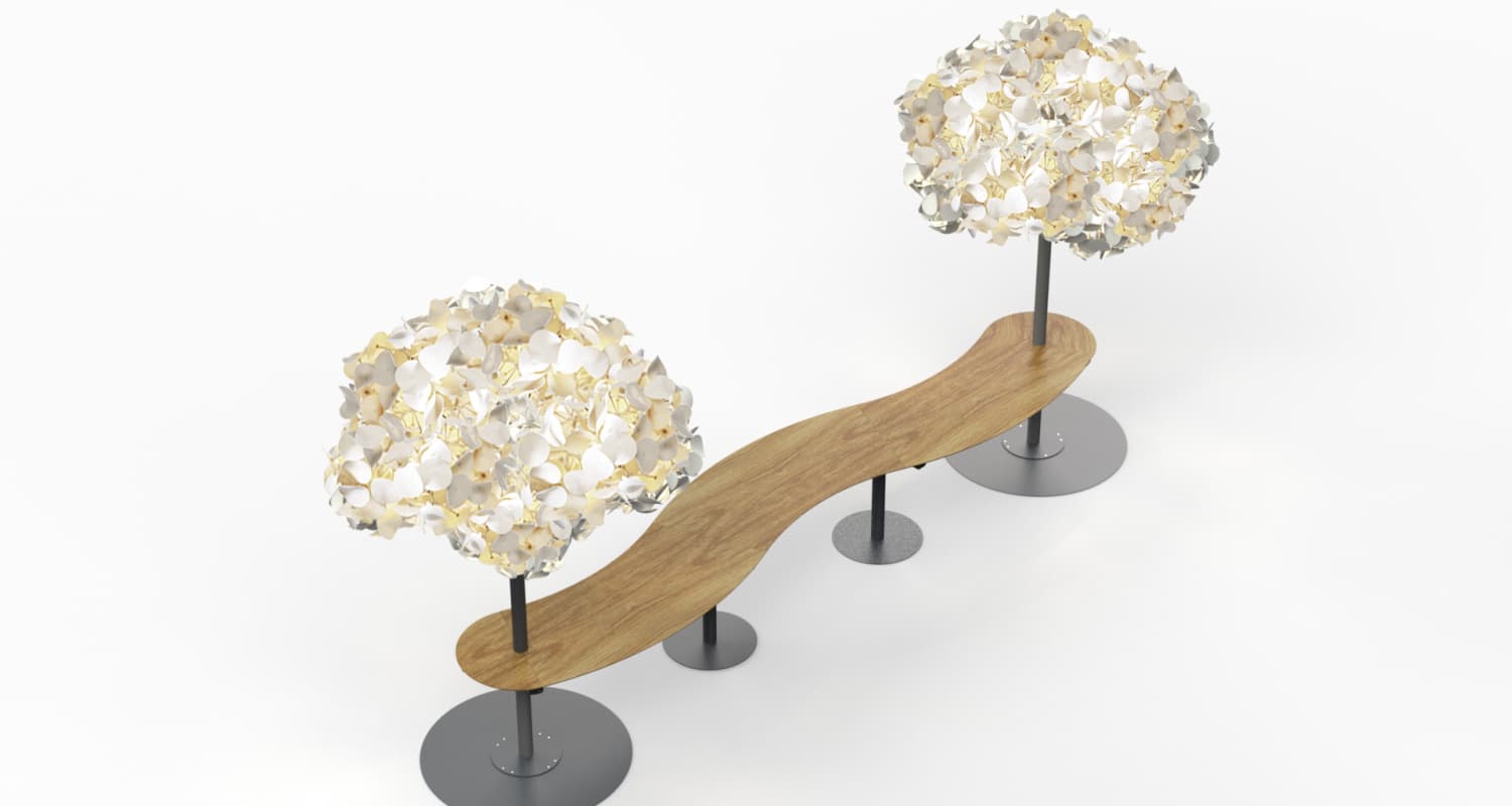 Напольный светильник Green Furniture Concept Leaf Lamp Metal Tree M w Table — фото 5