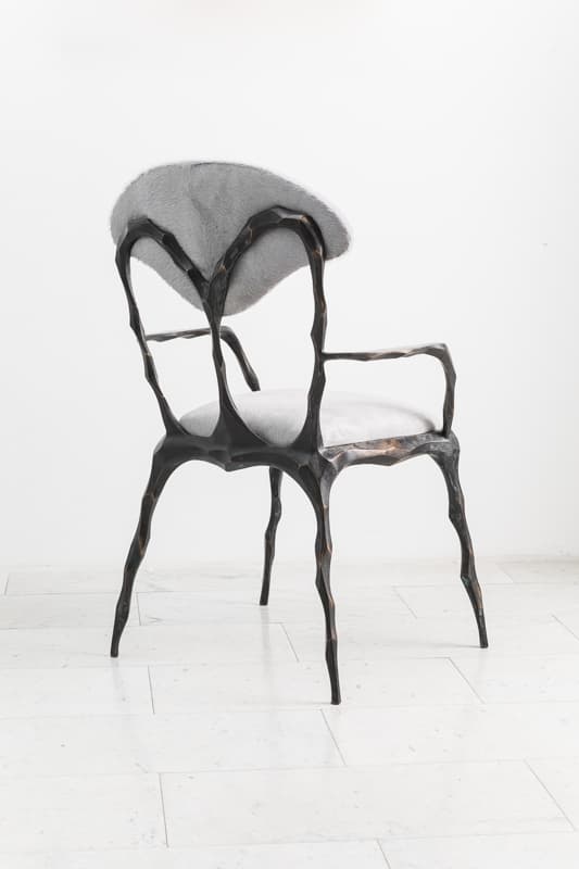Стул с подлокотниками Markus Haase Faceted Bronze Patina Dining Chair with Arms — фото 4