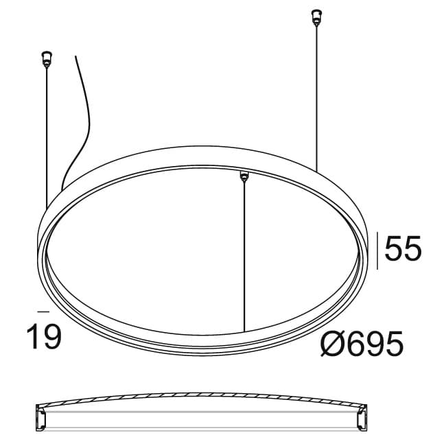 Подвесной светильник Delta Light SUPERLOOP PLUS HC 70 SBL 930 — фото 3