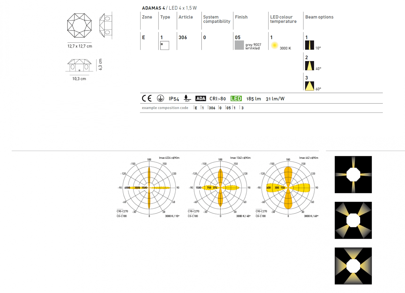 Axolight Настенный светильник Axo Light (Mind-Led) Adamas 4 — фото 4