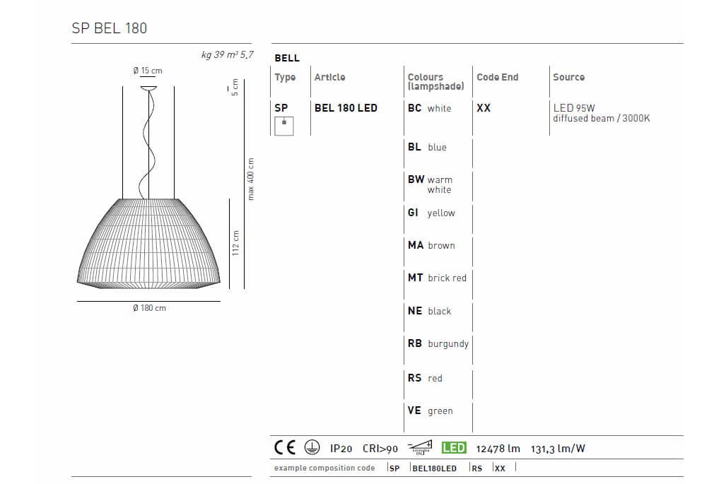 Axolight Подвесной светильник Axo Light (Lightecture) Bell SPBEL180LED — фото 4