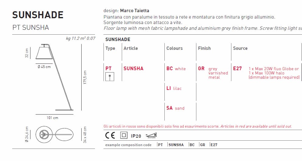 Axolight Торшер Axo Light SUNSHADE PT SUNSHA — фото 6