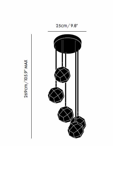 Подвесной светильник Tom Dixon Etch Mini Chandelier — фото 2