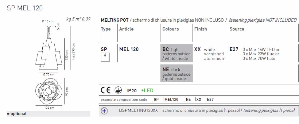Axolight Подвесной светильник Axo Light MELTING POT SPMEL120 — фото 5