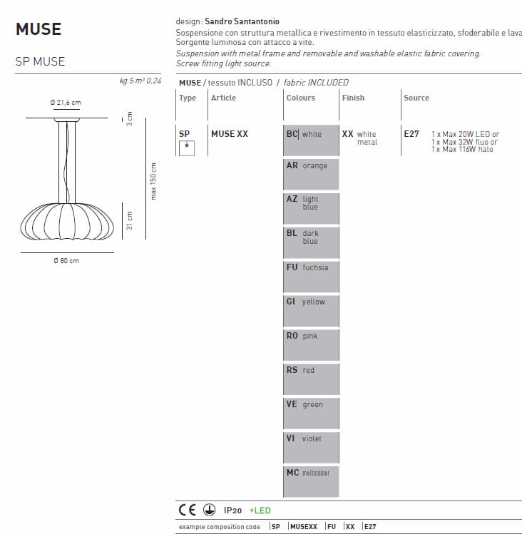 Axolight Подвесной светильник Axo Light Muse SP MUSE — фото 8