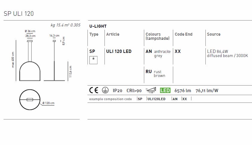 Axolight Подвесной светильник Axo Light U-LIGHT SP ULI 120 — фото 4