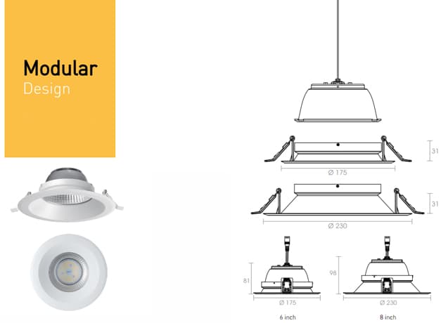 Встраиваемый светильник SUNFLEX IC RATED ETL 21W 6 INCHE MACO DIMMABLE DOWNLIGHTS — фото 2