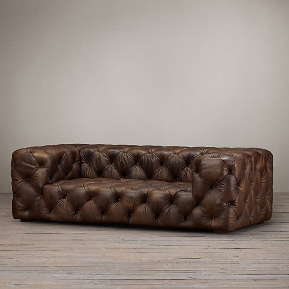 Restoration Hardware Soho Tufted Leather Sofa — фото 2