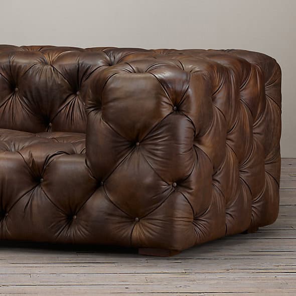Restoration Hardware Soho Tufted Leather Sofa — фото 5