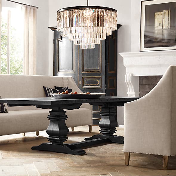 Restoration Hardware 1920s Odeon Glass Fringe 5-Ring Chandelier Iron — фото 3