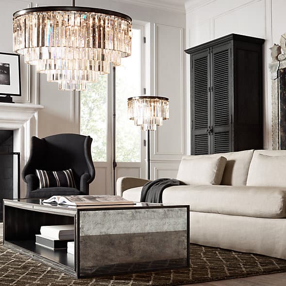 Торшер Restoration Hardware 1920s Odeon Glass Fringe Floor Lamp Iron — фото 3