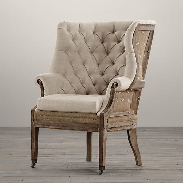 Restoration Hardware Deconstructed 19th C. English Wing Chair