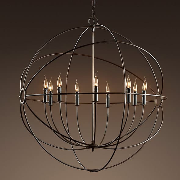 Подвесной светильник Restoration Hardware Foucault's Iron Orb Chandelier Rustic Iron Large — фото 1