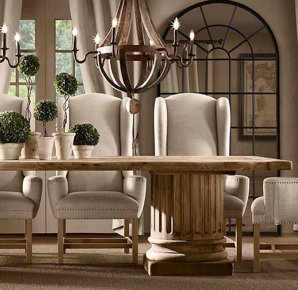 Restoration Hardware Salvaged Wood Architectural Column Extension Dining Tables — фото 5