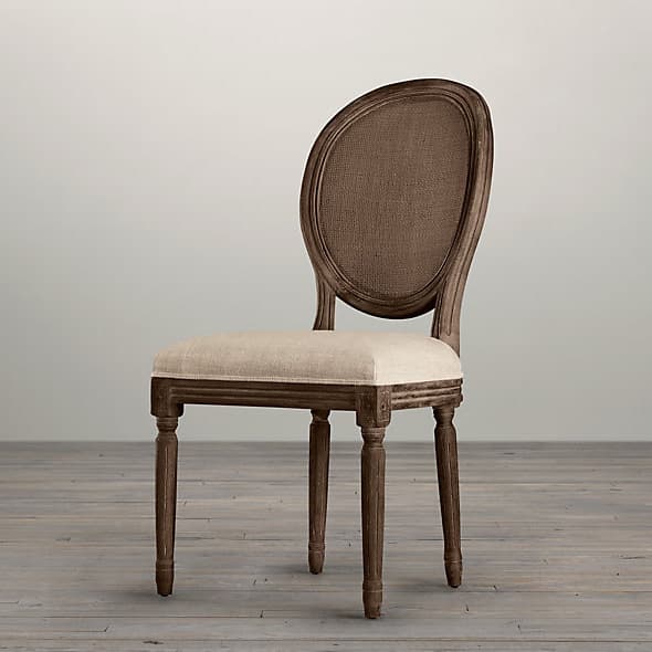 Restoration Hardware Vintage French Cane Back Round Upholstered Side Chair — фото 2
