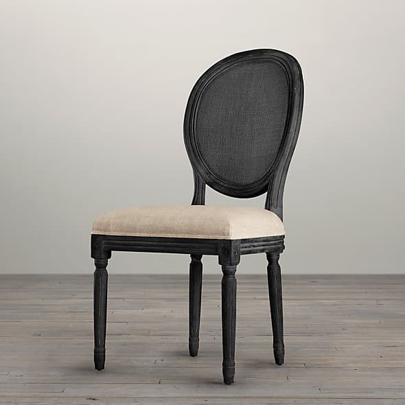 Restoration Hardware Vintage French Cane Back Round Upholstered Side Chair — фото 3