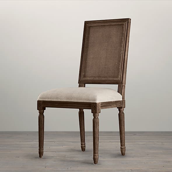 Restoration Hardware Vintage French Cane Back Square Upholstered Side Chair — фото 2