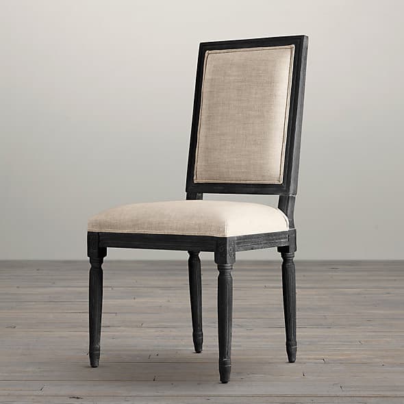 Restoration Hardware Vintage French Square Upholstered Side Chair