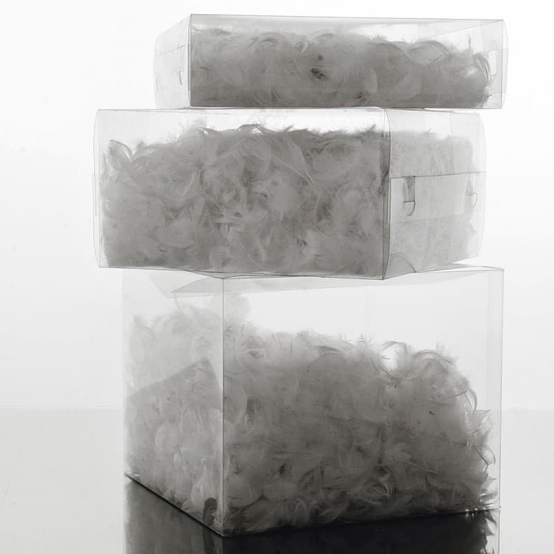 Набор из 3 коробок Adriani & Rossi Set 3 transparent boxes with feathers