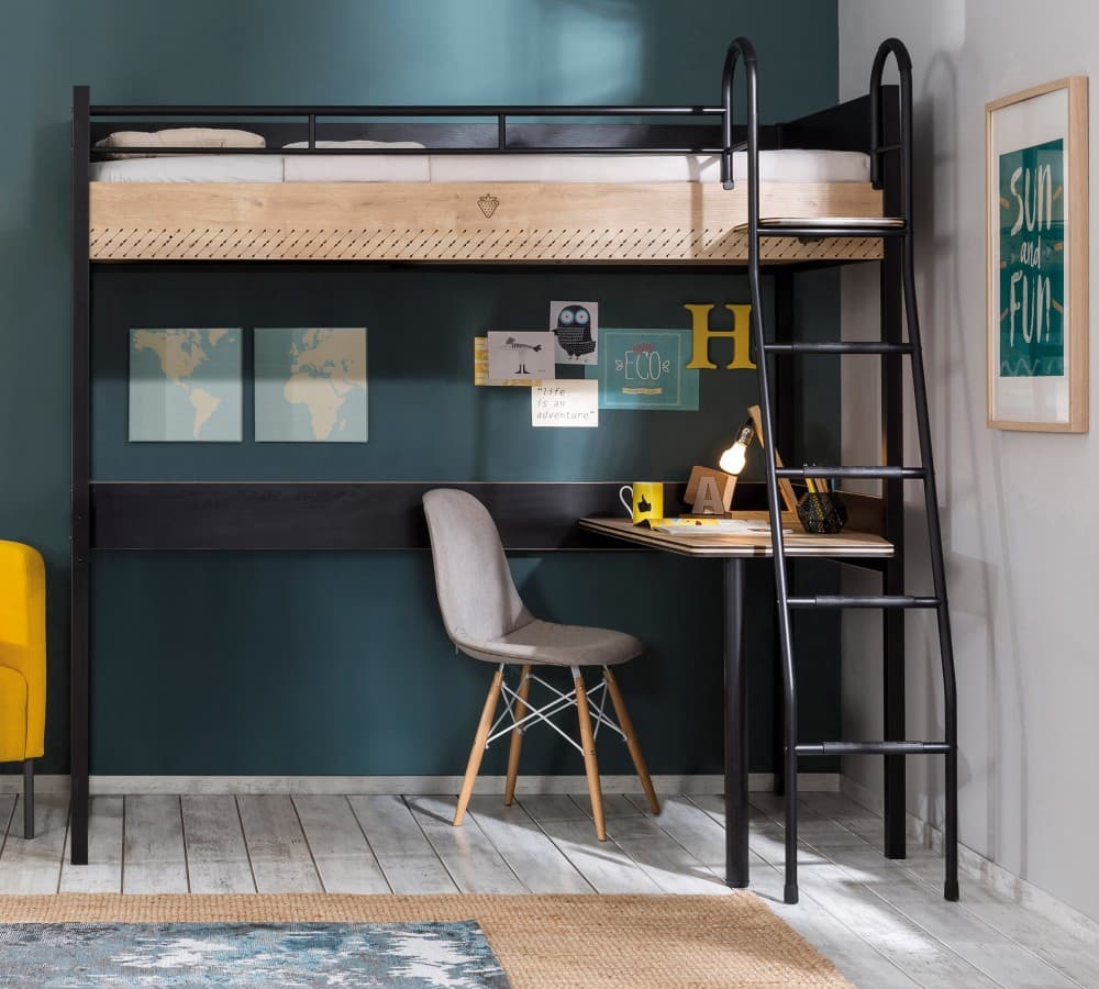 Кровать CILEK Black High Bed (90x190 Cm) + Study Desk — фото 4