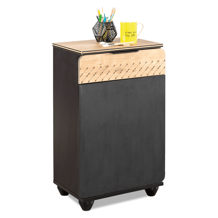 Шкаф CILEK Black High Nightstand — фото 1