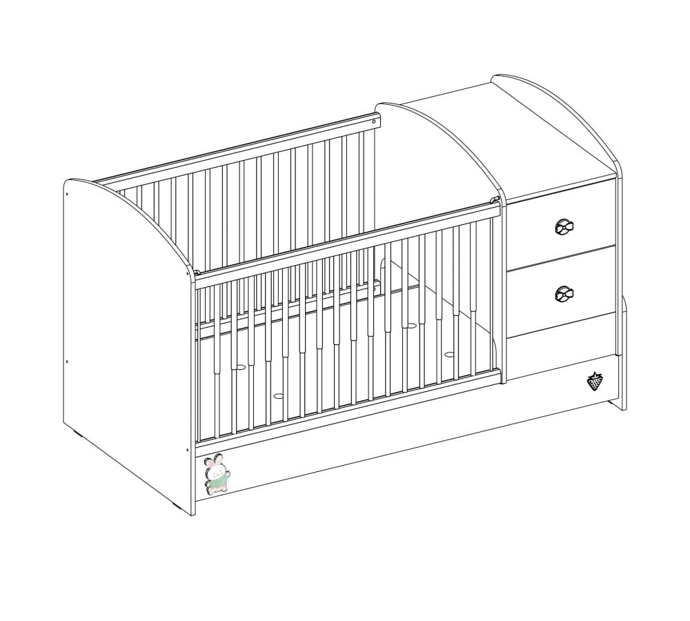 Детская кроватка CILEK Baby Girl Convertible Baby Bed (75x160) — фото 4