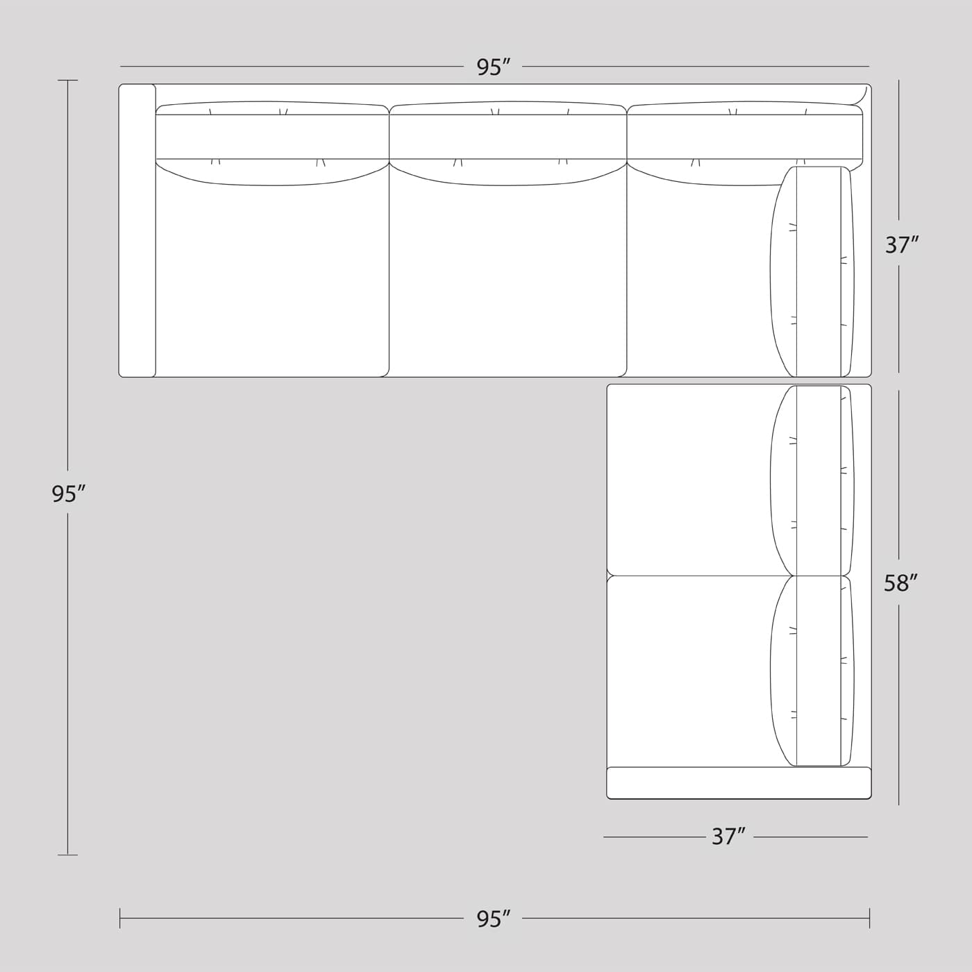 Диван модульный Jonathan Adler Topanga Sectional Right Arm Facing — фото 5